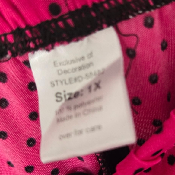 Bed Of Roses Pink Polka Dot Sleepwear Set Size 1x - Picture 5 of 5